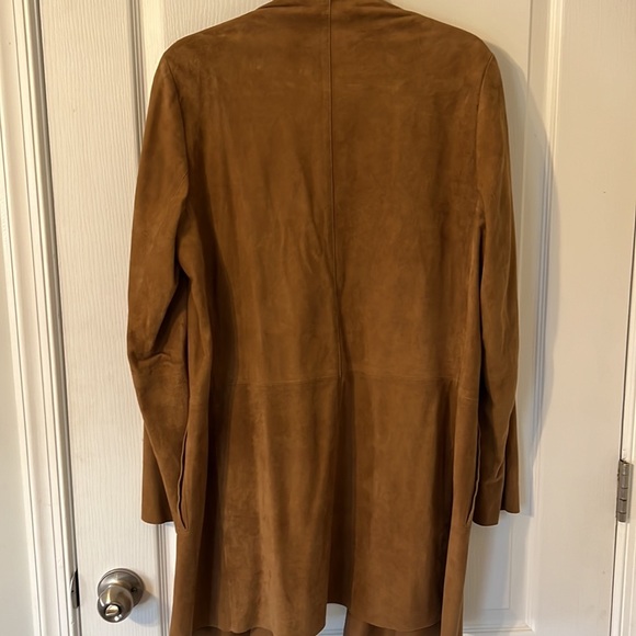 Eileen Fisher Suede Brown Drape Front‎ Jacket Size Medium Excellent Condition - Picture 5 of 5